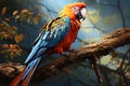 Vibrant Parrot AI Print Expressionism