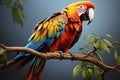 Vibrant Parrot AI Print Pastel Background