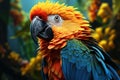 Vibrant Parrot AI Print Pastel Background