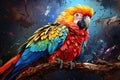 Vibrant Parrot AI Print Expressionism