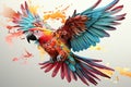 Vibrant Parrot AI Print Pastel color