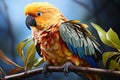 Vibrant Parrot AI Print Neon color