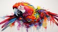A vibrant parrot with a rainbow of colors.