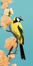 Vibrant Hyper-realistic Bird Illustration With Pop Art-inspired Style