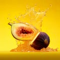 A vibrant Passion Fruit water splash on a white background, perfect for your advertising and marketing needs.