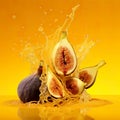 A vibrant Passion Fruit water splash on a white background, perfect for your advertising and marketing needs.