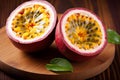 Vibrant Passionfruit tropical food. Generate Ai
