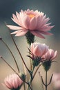 vibrant and pastel flowers artwork. blurred background. vibrant and artistic flowers artwork. lotus or peony flowers. botanical