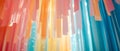 Vibrant Pastel Streamers Adorning a Festive Party Space. Concept Party Decor, Streamers, Pastel