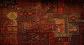Vibrant patchwork of intricate oriental carpets Royalty Free Stock Photo