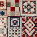 Vibrant patchwork quilts on display Royalty Free Stock Photo