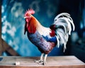 Proud French Rooster in Blue, White, and Red