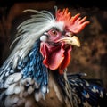 Proud French Rooster in Blue, White, and Red