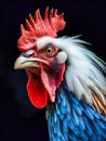 Proud French Rooster in Blue, White, and Red