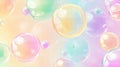 Colorful soap bubbles in a gradient background creating a playful and vibrant pattern for design projects. Generative AI Royalty Free Stock Photo
