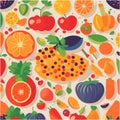 A Vibrant Patterned Image of Fresh Delights, AI