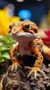 Vibrant Patterns: Close-up of a Leopard Geckos Textured Skin