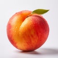 Vibrant Peach Photo On White Background - Detailed 8k Aperture Photography
