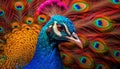 Vibrant peacock, nature elegance, beauty in animal vibrant colors generated by AI