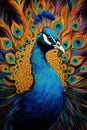 Vibrant Peacock Portrait Royalty Free Stock Photo