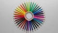 Between the vibrant pencil colors and the neutral background Royalty Free Stock Photo