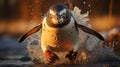 Vibrant Penguin Running In Unreal Engine Style