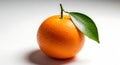 Fresh orange fruit with green leaf on white surface healthy vitamin c Royalty Free Stock Photo
