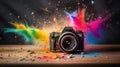 Vibrant Photo Album: Sony A9 Captures Explosive Colors on Shiny Background