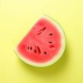 Minimalistic Watermelon Design On Light Yellow Background