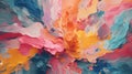 Colorful Abstract Painting With Fluid Formation And Nature-inspired Abstractions