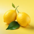 Vibrant Zbrush-inspired Lemon Photography On Yellow Background