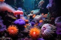 a vibrant photograph of a colony of sea anemones