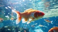 A vibrant photograph taken with a Sony Alpha camera of a blooming lotus flower, with a leaping koi fish biting into one of its pet