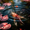 A vibrant photograph taken with a Sony Alpha camera of a blooming lotus flower.Generative AI