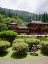 Vibrant picture of the replica of the famous japanese temple, Byodo-In in Oahu Royalty Free Stock Photo