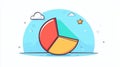 A vibrant pie chart glyph icon, blending modern design with playful textures to visualize data in a fun way