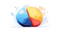 A vibrant pie chart glyph icon, blending modern design with playful textures to visualize data in a fun way