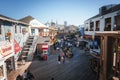 Vibrant Pier 39 Boardwalk Scene, San Francisco Skyline, Sunny Day Royalty Free Stock Photo