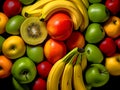 A group of fruits in a pile Royalty Free Stock Photo