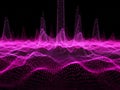 Vibrant pink abstract sound waveform visualization in dark space Royalty Free Stock Photo