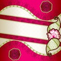 Vibrant pink banner inspired by Indian mehndi