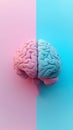 Vibrant Pink and Blue Brain on a Colorful Background