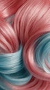 Vibrant pink and blue hair texture with soft waves and dynamic swirls Royalty Free Stock Photo