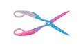 Vibrant Pink and Blue Open Scissors Craft Tool Icon, vector design Generative AI Royalty Free Stock Photo