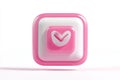 Vibrant pink checkmark icon floating in space isolated on white background Royalty Free Stock Photo