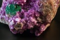 Vibrant pink Cobalto calcite with deep green Malachite mineral