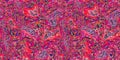 Vibrant pink distortion border. Bright colorful kitsch banner for fluid flow design. Marbled endpaper in vivid pink