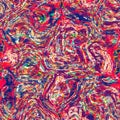 Vibrant pink distortion pattern. Bright colorful kitsch wallpaper for fluid flow design. Marbled endpaper in vivid pink