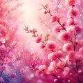 A vibrant pink floral background, creating a symphony of colors and fragrances.