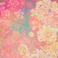 vibrant pink floral pattern bohemian hippie border grunge texture background Royalty Free Stock Photo